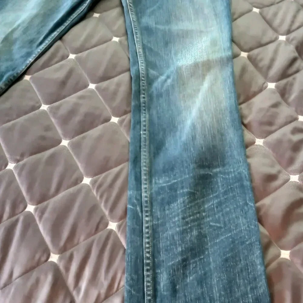 Armani Exchange π Womens Gorgeous Boot Cut Denim Distressed Wash Blue Jeans π - Picture 9 of 14